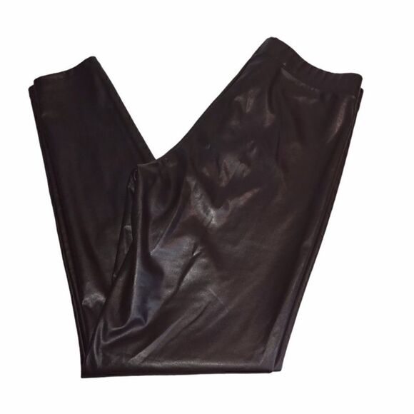 TOPSHOP Black Faux Leather Leggings Size 6 - Picture 5 of 9